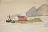 Les îles Lofoten, Norvège by Pierre Deval, 1925, Aquarelle, sold Sep 2019