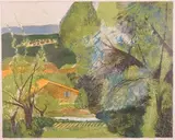 Maison et arbres dans le Midi by Guy Bardone, Lithographie, sold Sep 2019