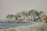 Carcans by René Genis, 1940, Aquarelle et mine de plomb, sold Sep 2019