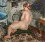 Modèle nu assis by Henri Montassier, Pastel sur carton, sold Dec 2016