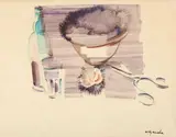 Nature morte aux oursins by Willy Mucha, Aquarelle, sold Dec 2016