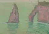 Étretat, La Manneporte et l'Aiguille by Jean Francis Auburtin, Gouache, un monogramme en bas à droite, sold Oct 2016
