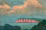Dieppe, les falaises roses by Jean Francis Auburtin, Gouache, un monogramme en bas à droite, sold Oct 2016