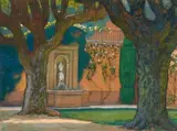 Fontaine à Aix-en-Provence by Jean Francis Auburtin, Gouache, sold Oct 2016