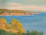 Vue de Porquerolles au printemps by Jean Francis Auburtin, Gouache, sold Oct 2016