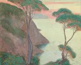 Pins parasols à Porquerolles by Jean Francis Auburtin, 1902, Gouache, sold Oct 2016