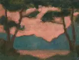 Pins à La Croix-Valmer by Jean Francis Auburtin, Gouache sur traits de crayon, un monogramme en bas à droite, sold Oct 2016