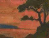 Le Cap Myrthe, les deux pins by Jean Francis Auburtin, Gouache sur traits, un monogramme en bas à droite, sold Oct 2016