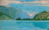 Le lac d'Annecy, Duingt by Jean Francis Auburtin, Gouache, sold Oct 2016