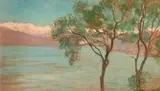 Le lac de Bellagio by Jean Francis Auburtin, Gouache, sold Oct 2016