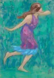 La tunique violette by Jean Francis Auburtin, Gouache sur traits de crayon, un monogramme en bas à droite, sold Oct 2016