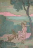 Danseuse et chèvre by Jean Francis Auburtin, Gouache rehaussée de pastel sur traits de crayon, sold Oct 2016
