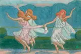 Cortège de danseuses by Jean Francis Auburtin, Gouache sur traits de crayon, un monogramme en bas à droite, sold Oct 2016
