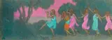 Cortège d'Isadorables, dansant dans la clairière by Jean Francis Auburtin, Gouache sur traits de crayon, un monogramme en bas à gauche, sold Oct 2016