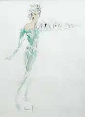 Élégante by Léonor Fini, Aquarelle et gouache, sold Oct 2016