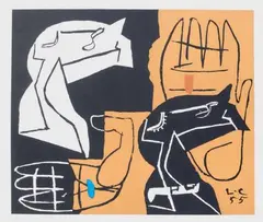 Sans titre by Le Corbusier, 1955, Lithographie en couleur signée et annotée «épreuve d'artiste», sold Jun 2016