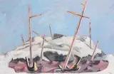 Paysage aux mâts by Jean Lurçat, 1931, Gouache, sold Jun 2016