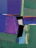 Composition abstraite by Roger Barr, 1960, Technique mixte et collage sur toile, sold Jun 2016