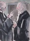 Les avocats by Pierre Belay, 1927, Gouache sur papier, sold Mar 2016
