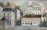 Rue de l'Abbaye à Paris by Pierre-Marie Rudelle, Gouache, sold May 2022