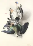 Nature morte aux vanneaux by Henri de Linarès, Aquarelle titrée et signée en bas à droite, sold Apr 2022