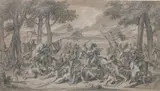 Alexandre et Darius : scènes de bataille by François-Alexandre Verdier, Pierre noire, sanguine et rehauts de pierre blanche, sold Mar 2022