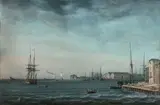 Le Havre vue de l'entrée du port by Alexandre Jean Noël, Gouache sur papier Hauteur :, sold Mar 2022