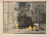 Intérieur de cuisine by Louis Montagnier, Gouache et aquarelle, sold Nov 2023