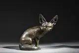 Fennec assis », tête tournée (taille 2) by Édouard-Marcel Sandoz, Epreuve en bronze à patine brune nuancée, fonte d'édition ancienne à la cire perdue de Sus, sold Nov 2023