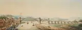 Pont et quais animés by Max Berthelin, Aquarelle signée en bas centre droit, sold Sep 2019
