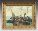 La cale du Vil à Roscoff by Étienne Bouillé, Toile, sold Mar 2022