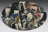 Composition cubiste by Robert Marc, Gouache à vue ovale, sold Mar 2022