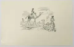 Chameliers et chameaux by Edy Legrand, Encre et pochoir sur papier, sold Feb 2022
