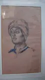Portrait d'homme au turban en buste by René Piot, Crayon et rehauts d'aquarelle sur papier, sold Jan 2016