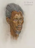 Portrait de Rwabukirikiri, Mututsi, sept. 1952 by Marthe de Witte, Fusain et pastel sur papier, sold Jun 2022