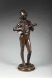 Le musicien florentin by Paul Dubois, 1865, Bronze à patine médaille, sold Jun 2018