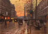 Place de la Bastille vue de la rue de Lyon, circa 1935 by Édouard Cortès, Toile signée en bas à gauche, sold Jun 2018
