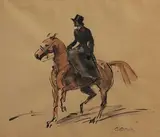Amazone by Pierre Olivier Dubaut, Aquarelle et encreportant le cachet de la signature en bas à droite, sold Jun 2018