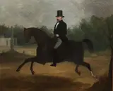 Portrait présumé du comte de Gramont à cheval by Charles de Luna, 1856, Toile signée et datée en bas à gauche, sold Jun 2018