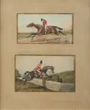 Deux cavaliers. Deux aquarelles dans un même encadrement by Johnny Audy, Aquarelle portant une signature en bas à droite, sold Jun 2018