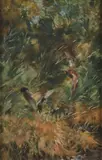 Couple de col vert volant by Roger Reboussin, 1953, Toile signée en bas à droite et datée, sold Jun 2018