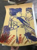 Couple au violon et partition by Alexandre Fassianos, Lithographie sur papier d'Arches, sold Mar 2018