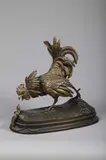 Coq et lézard by Ferdinand Pautrot, Épreuve en bronze à patine brune et dorée, sold Nov 2017