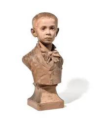 Buste d'enfant by Richard Aurili, 1877, Terre cuite, sold Dec 2024