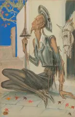 Don Quichotte by Paul Mak, 1955, Aquarelle sur papier, sold Dec 2024