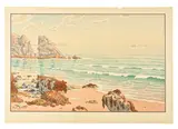 La plage, 1899 Planche n°14 sur 16 de la série des Aspects de la nature by Henri Rivière, Lithographie en, sold Dec 2024