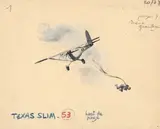 Texas Slim by René Follet, Gouache sur papier pour ce dessin paru au haut de la page, sold Nov 2024