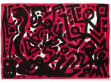 Abstrakte Komposition in Schwarz und rot by A. R. Penck, acrylic, sold Sep 2015