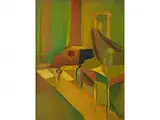 Interieur With Piano by Charlotte Jennings, oil on canvas, sold Apr 2016