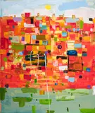 Three Under the Sun by Michael Adamson, oil on canvas, sold Sep 2021